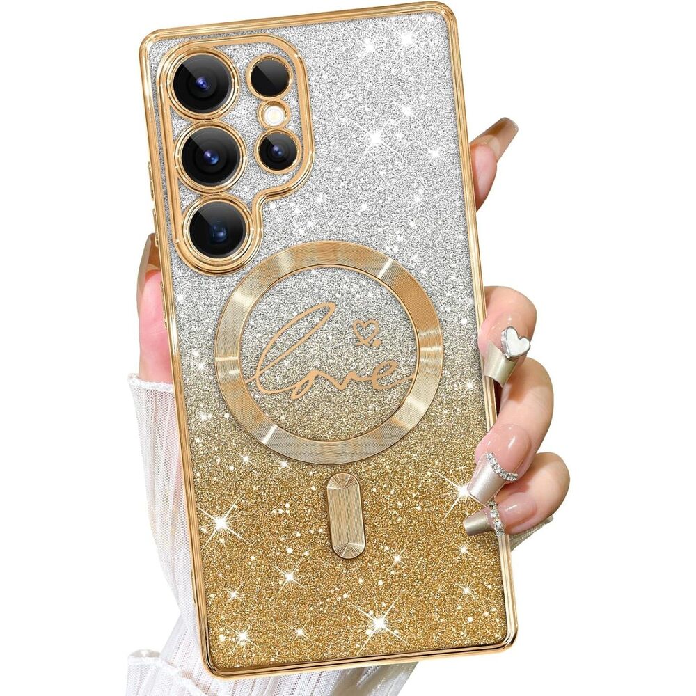 Galaxy S25 Ultra Case,Compatible with MagSafe Love Heart Plating, 20J185PH022